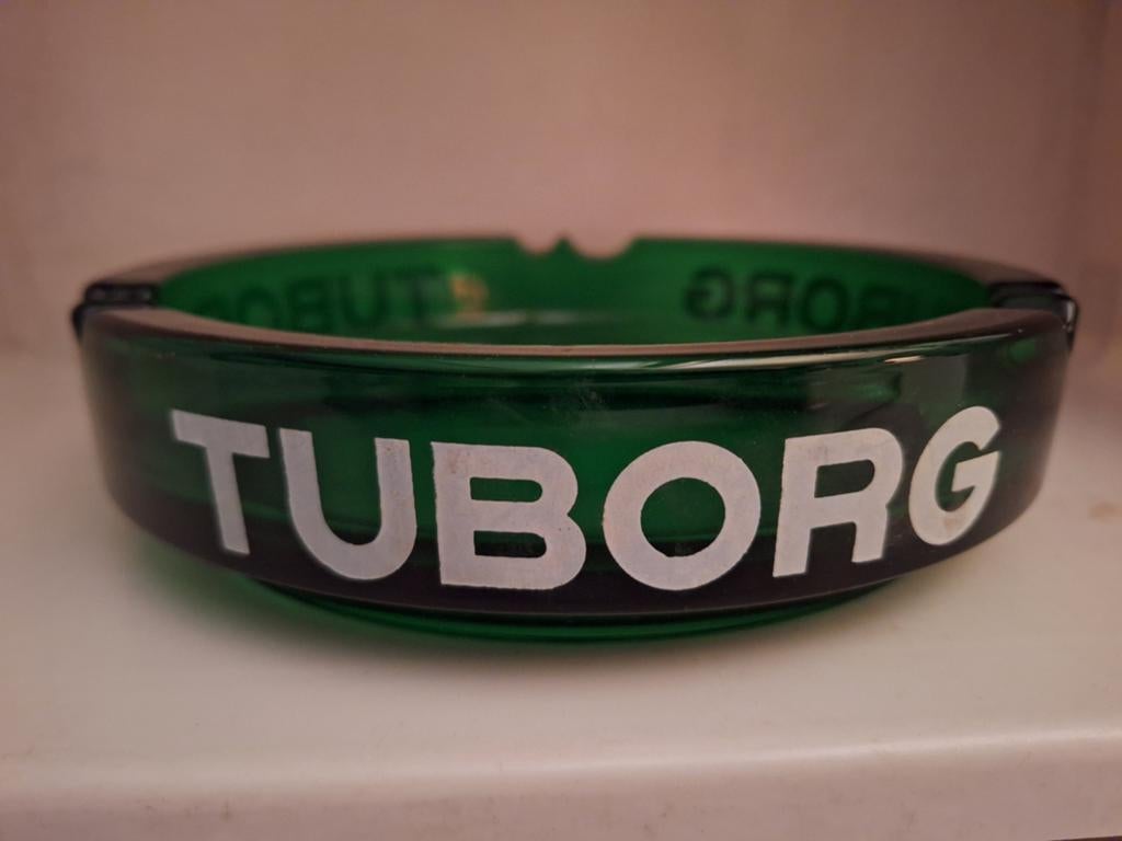 Zeer grote zware glazen asbak Tuborg bier brouwerij Tuborg, Ophalen of Verzenden