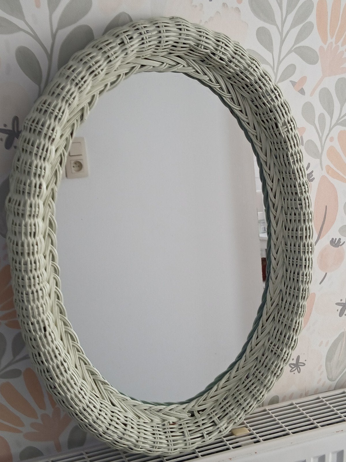 miroir ovale rotin, Antiquités & Art, Enlèvement, Ovale