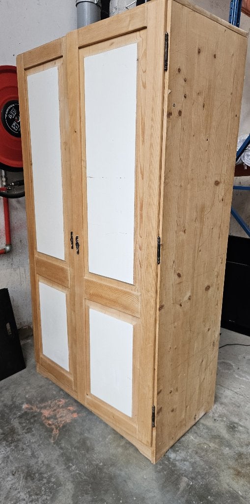 Garderobekast massief grenen (99x57x189 cm), Ophalen, Met deur(en), Gebruikt, 50 tot 100 cm