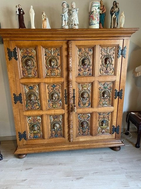 Mooie, massief eiken kast, Antiek en Kunst, Ophalen