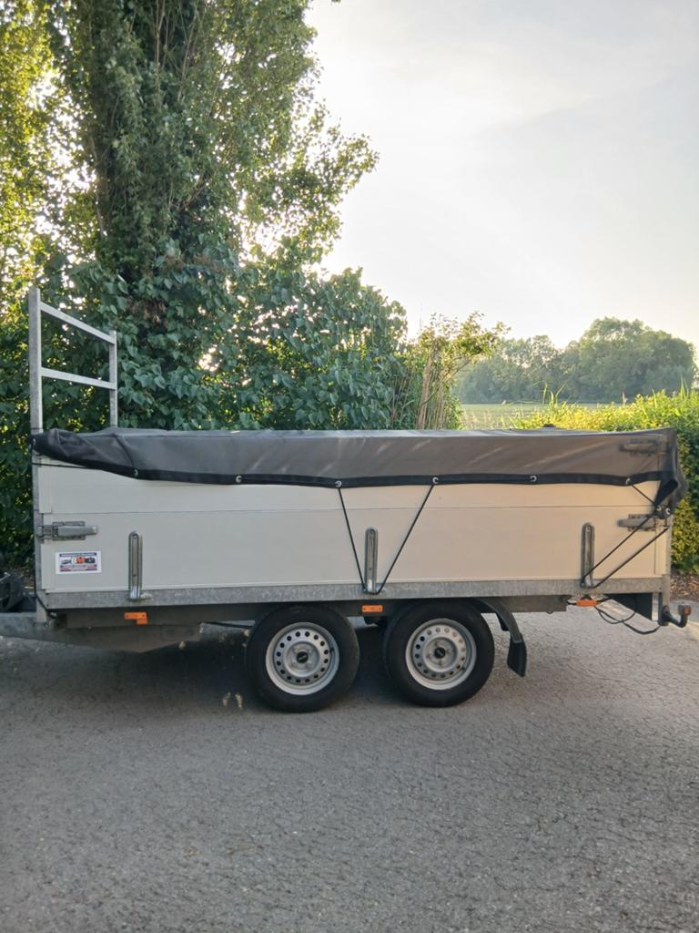 Remorque à benne basculante de 750 kg BW Trailers 3m10 x 1m6, Enlèvement, Comme neuf