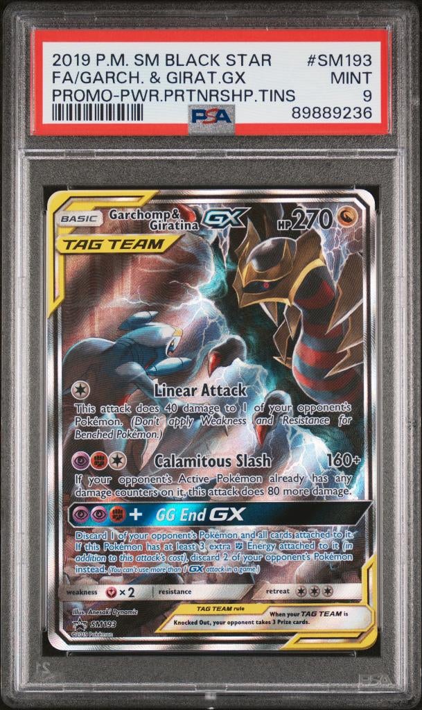 Garchomp & Giratina SM193 PSA 9, Ophalen of Verzenden, Nieuw, Losse kaart