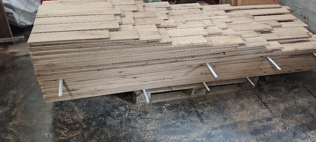 44m2 oude eiken planken vloer met tand en groef, Bricolage & Construction, Bois & Planches, Planche, 200 à 250 cm, Chêne, Utilisé