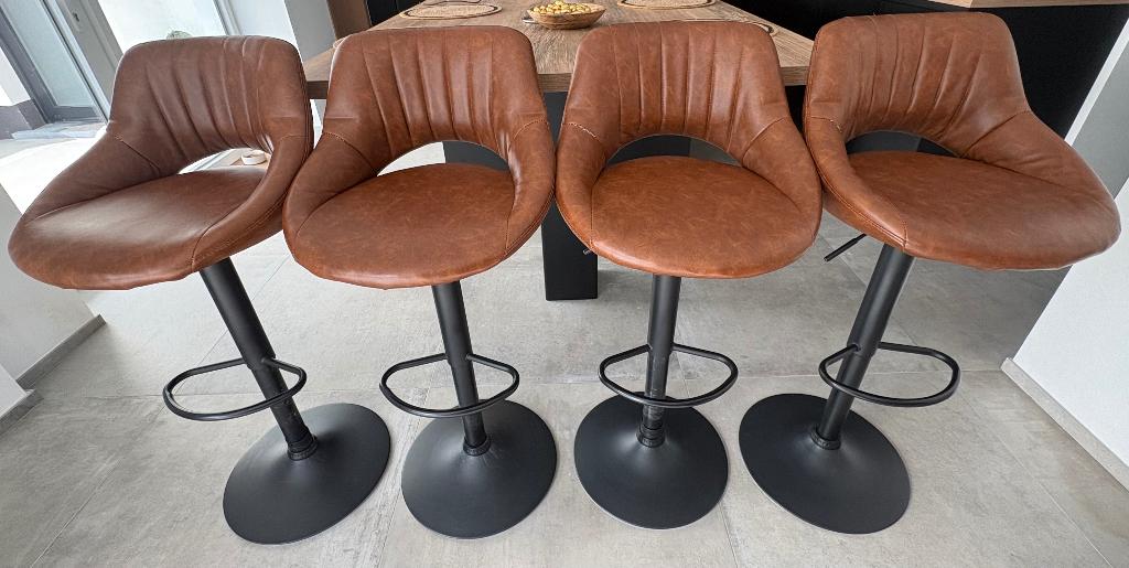 Chaise de bar de cuisine, 90 cm ou plus, 4 tabourets, Synthétique, Enlèvement