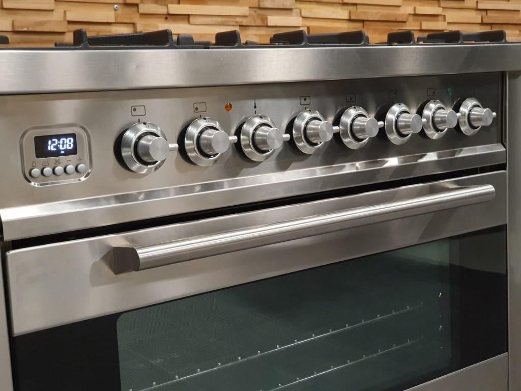 🔥Luxe Boretti Fornuis 90cm rvs + rvs  300° oven 6 pits, Elektronische apparatuur, Fornuizen, Ophalen, 60 cm of meer, Zo goed als nieuw