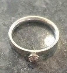 18K wit gouden ring met briljant 0.25KT met certificaat, Ophalen, Nieuw, Wit
