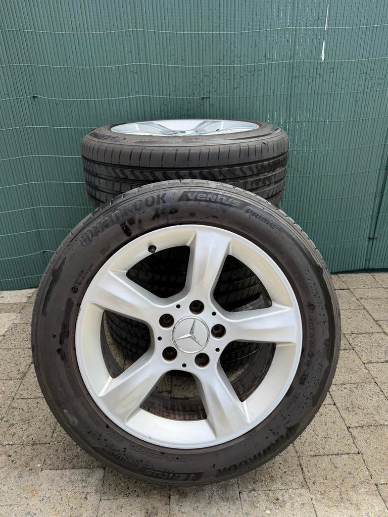 Mercedes Velgen met zomerbanden 16inch, Auto-onderdelen, Banden en Velgen, Ophalen, 16 inch, Zomerbanden, Band(en)