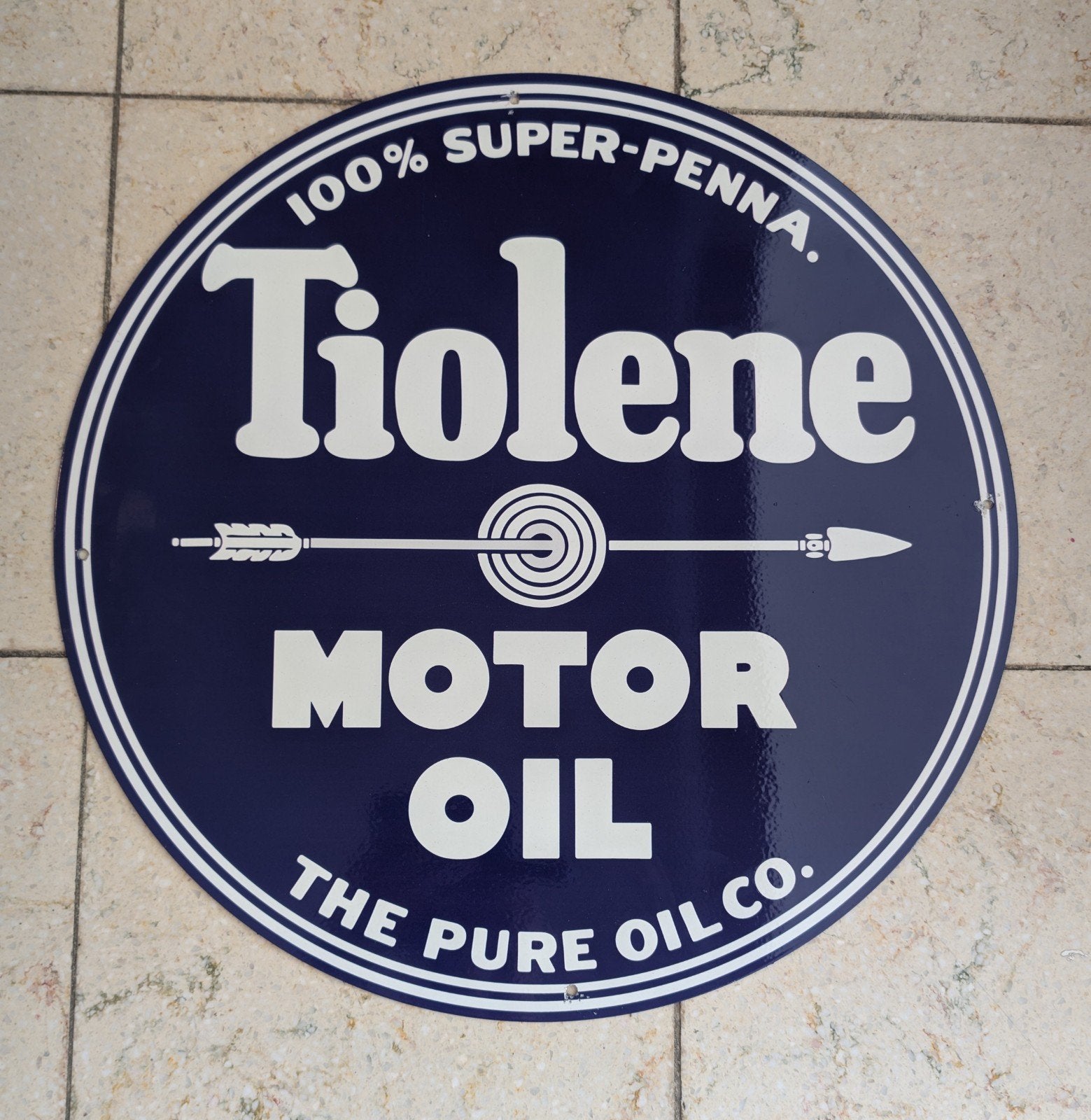 XL Emaille Tiolene Motor Oil, Ophalen of Verzenden