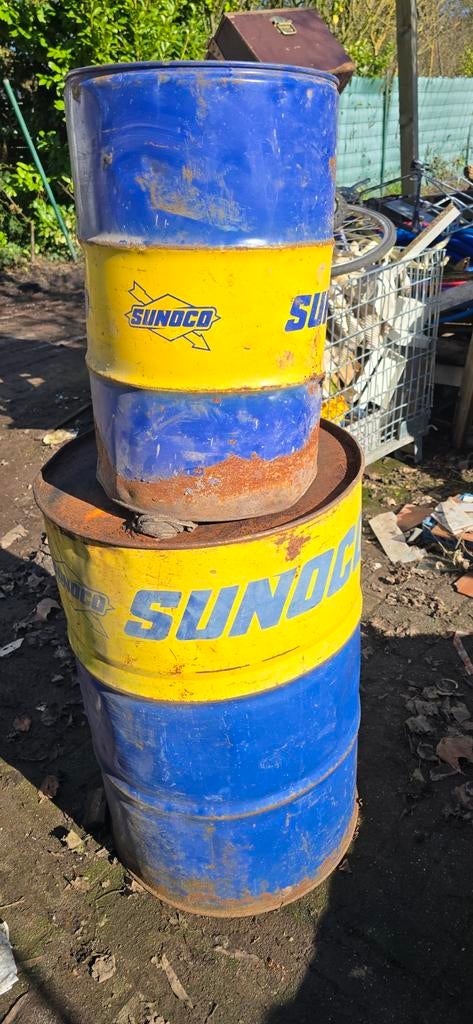 Vintage vat ton olie sunoco bar tafel deco mancave retro, Ophalen