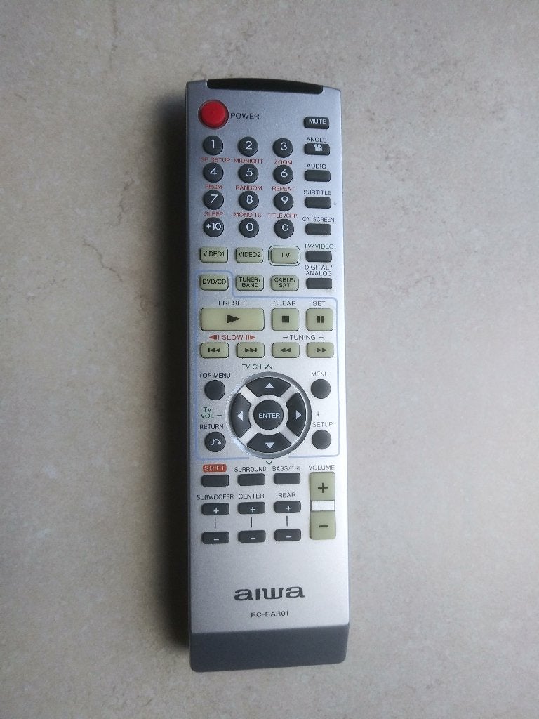 Aiwa afstandsbediening voor surround set Aiwa HT-DV90, Audio, Tv en Foto, Afstandsbedieningen, Ophalen of Verzenden, Zo goed als nieuw