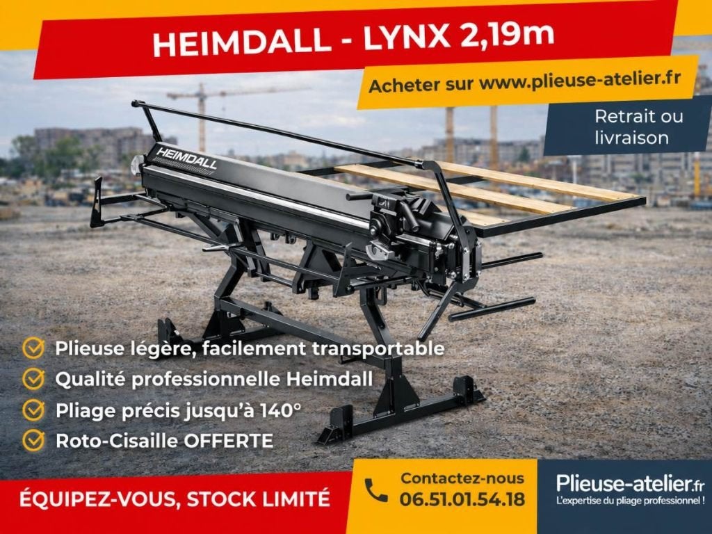 Plieuse LYNX HEIMDALL 2,19m (acier,zinc,...) + Accessoires, Enlèvement ou Envoi, Neuf