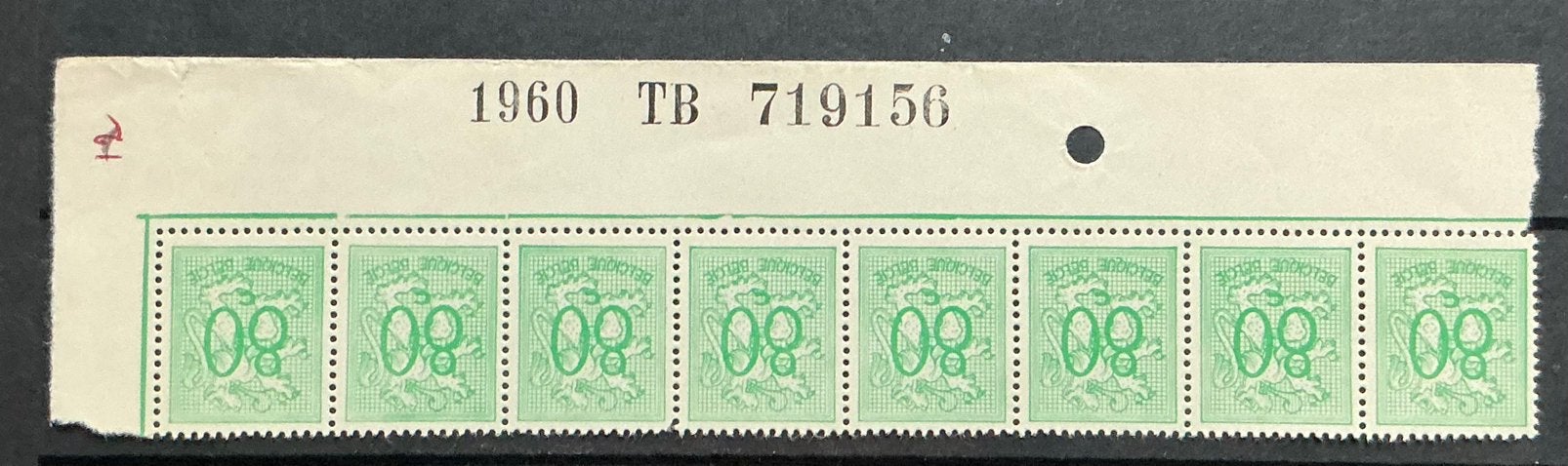 LOT 877. OBP: 857. Geel/groen. 1960. MNH. Band 8 st., Ophalen of Verzenden, Postfris