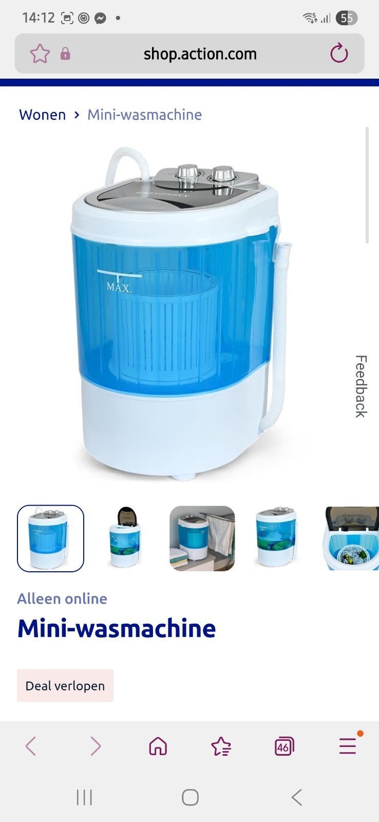 Mini wasmachine, Ophalen