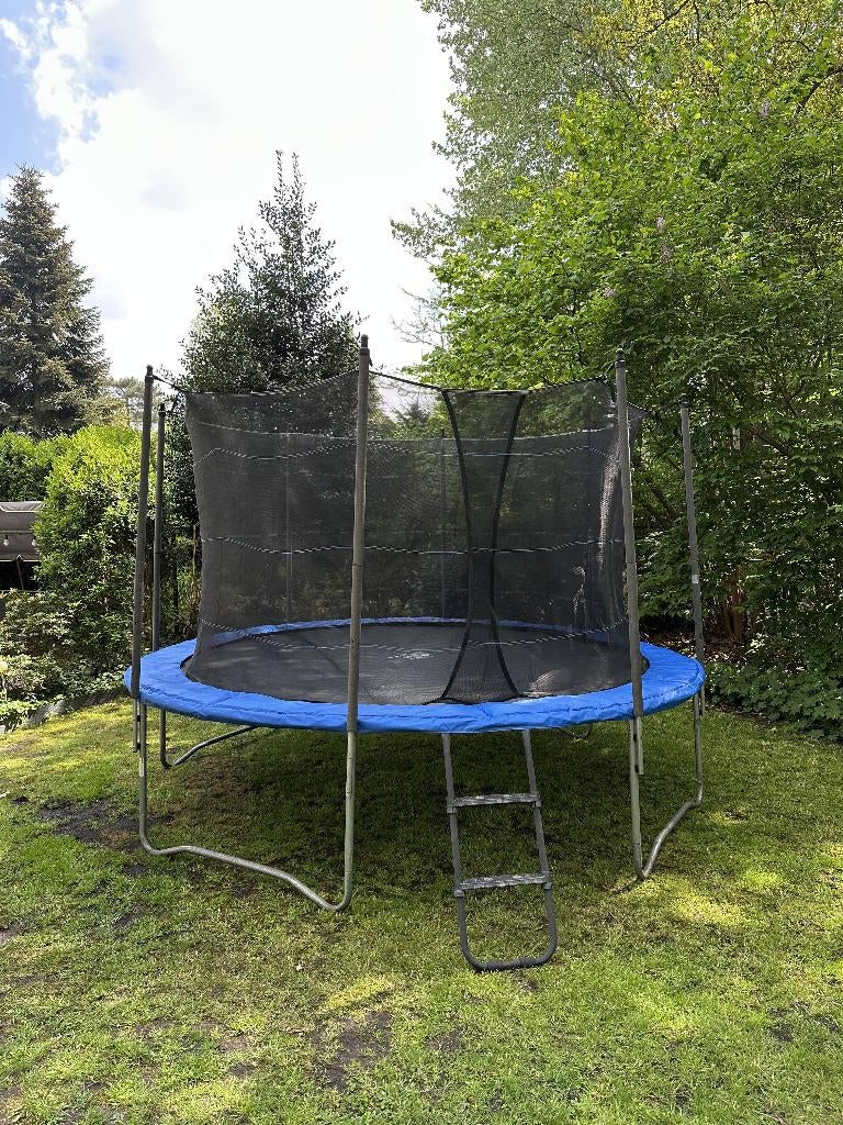 Zeer degelijke trampoline 366cm, Ophalen, Gebruikt