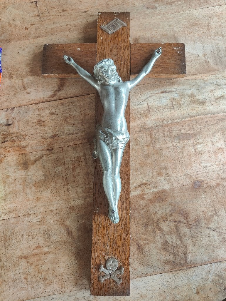 Vintage kruisbeeld Jezus "INRI", Ophalen of Verzenden