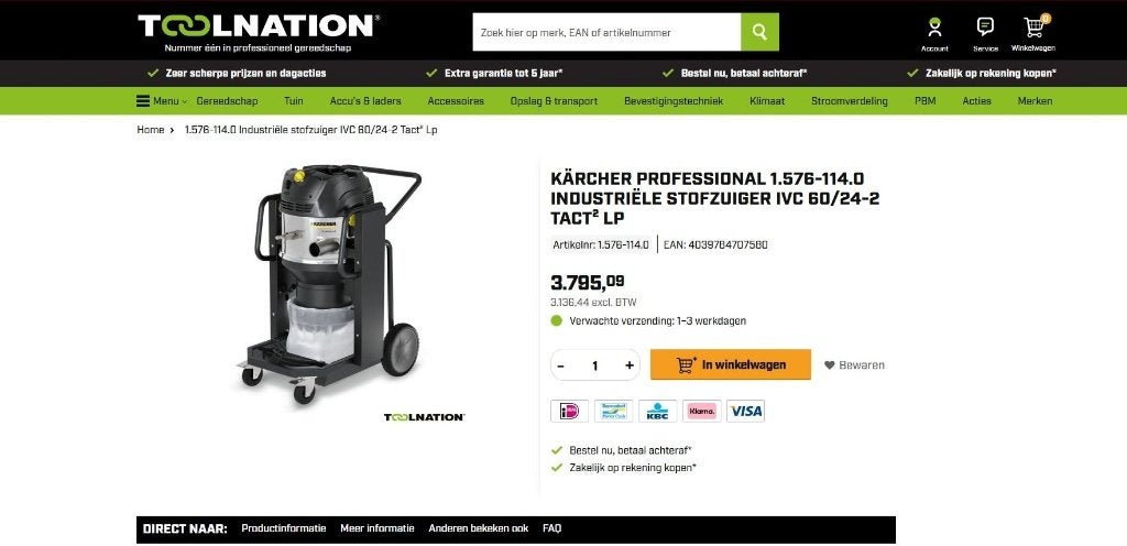 ASPIRATEUR KÄRCHER PROFESSIONAL IVC 60/24-2, Enlèvement, Utilisé