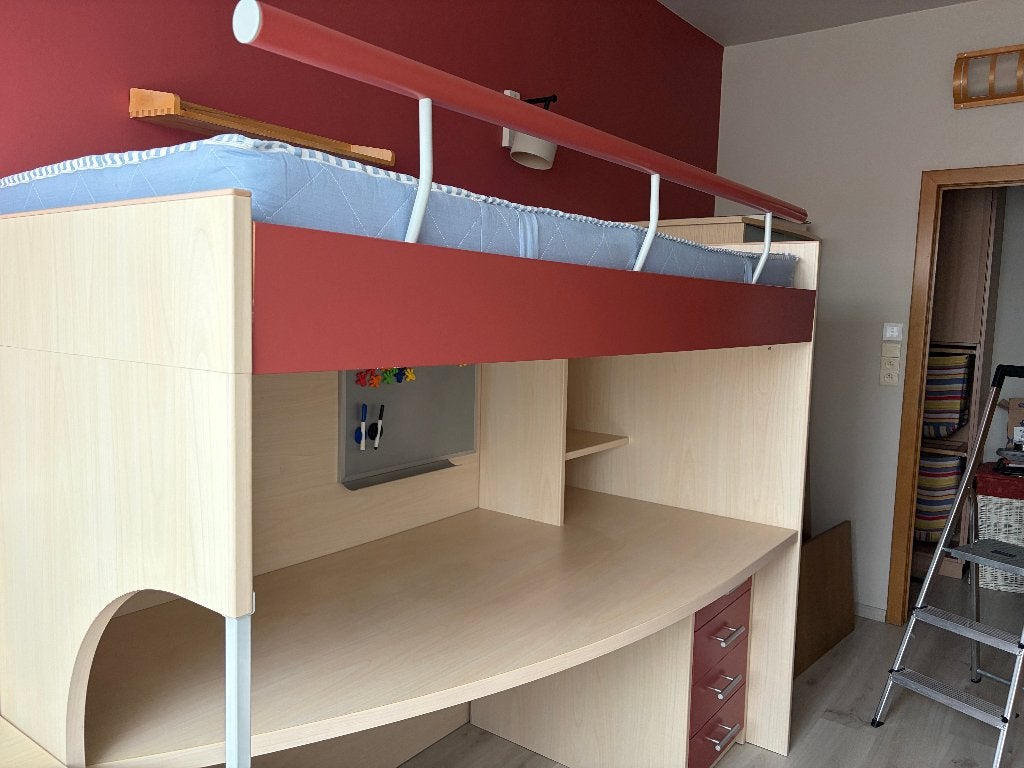 Praktische Junior4  Hoogslaper met Bureau en Opstapkast, Ophalen, Gebruikt, Hoogslaper