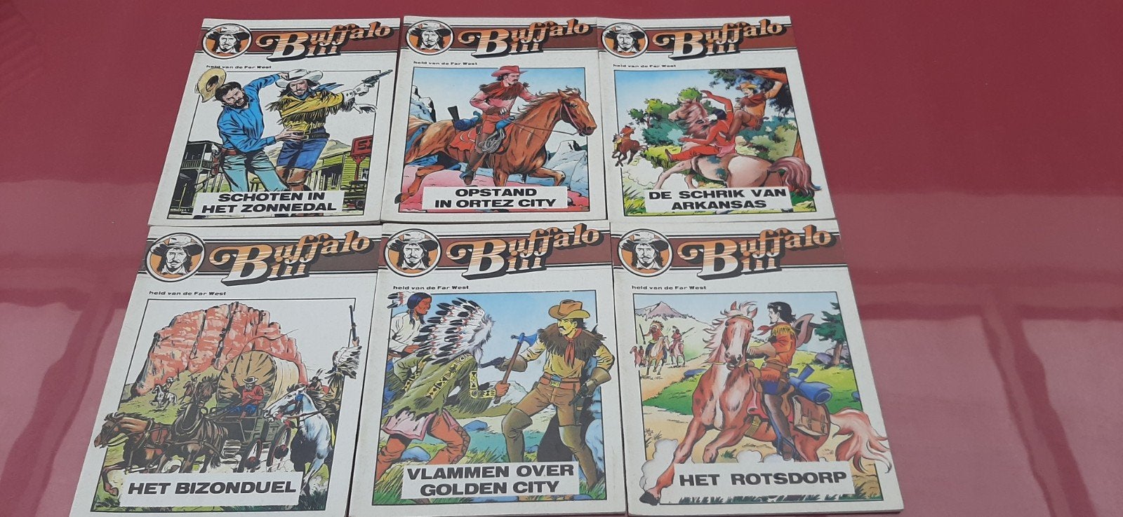 Reeks Buffalo Bill 6 strips, Boeken, Ophalen of Verzenden