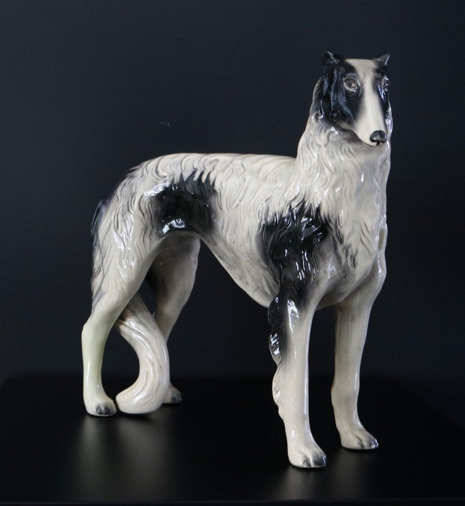 Vintage beeld Borzoi Russische wolfshond Made In Holland, Ophalen of Verzenden, Zo goed als nieuw, Dier