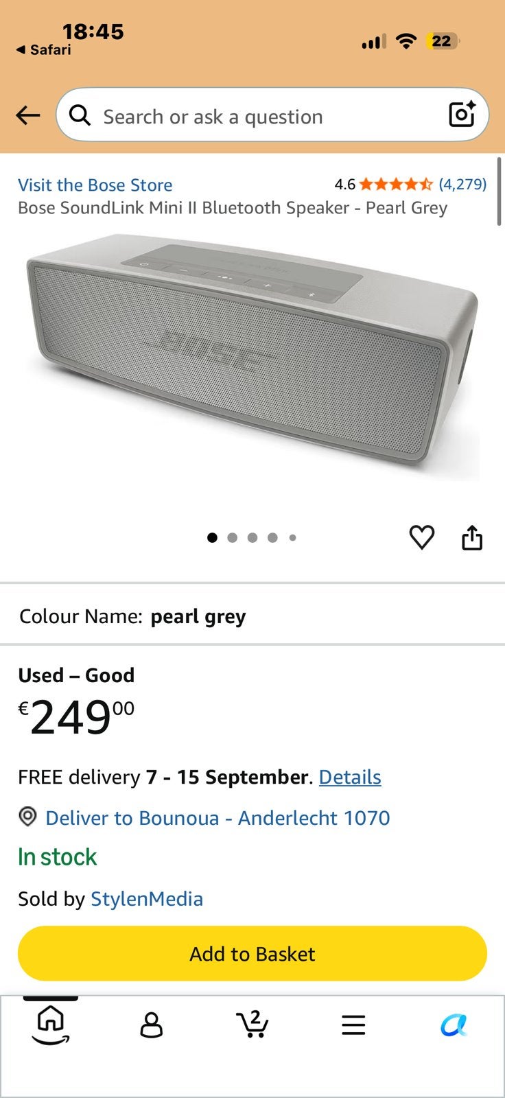 Bose soundlink mini 2 zwart, Audio, Tv en Foto, Luidsprekerboxen, Ophalen of Verzenden, Zo goed als nieuw, Bose