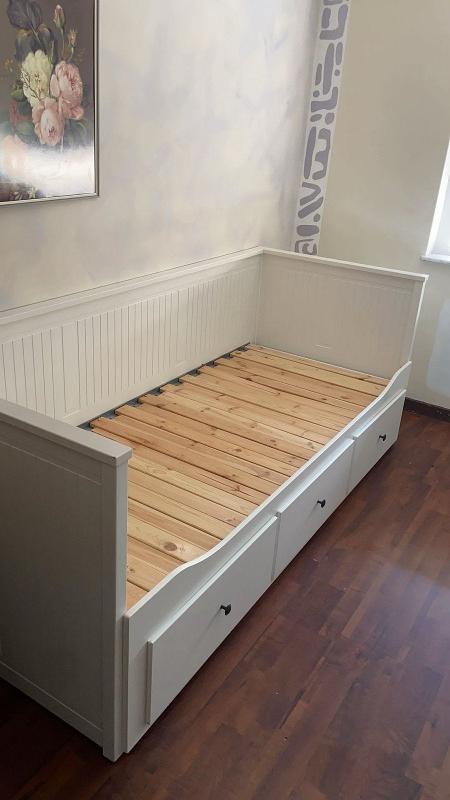 IKEA HEMNES slaapbank / dagbed met 3 opberglades, Ophalen, Gebruikt, Wit, Tweepersoons