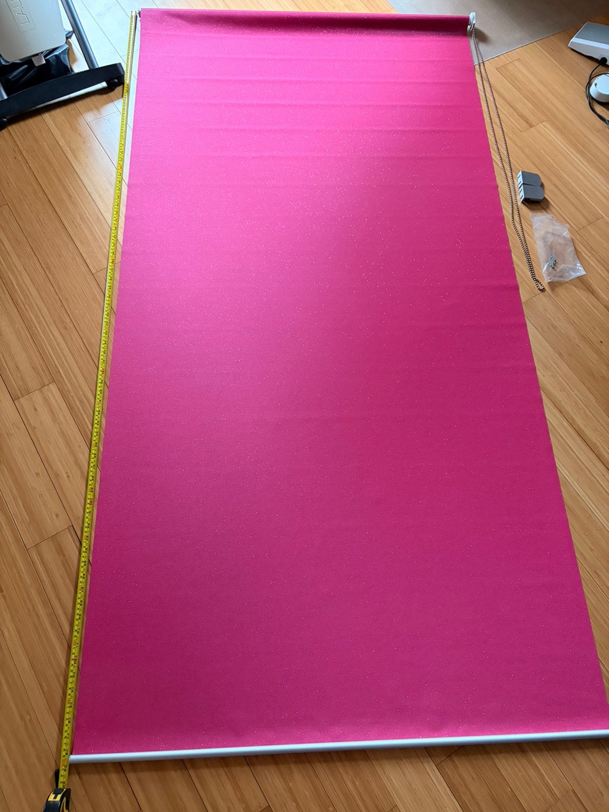 Roze verduisteringsgordijn met glitter, Huis en Inrichting, Stoffering | Gordijnen en Lamellen, Ophalen, Zo goed als nieuw, Roze