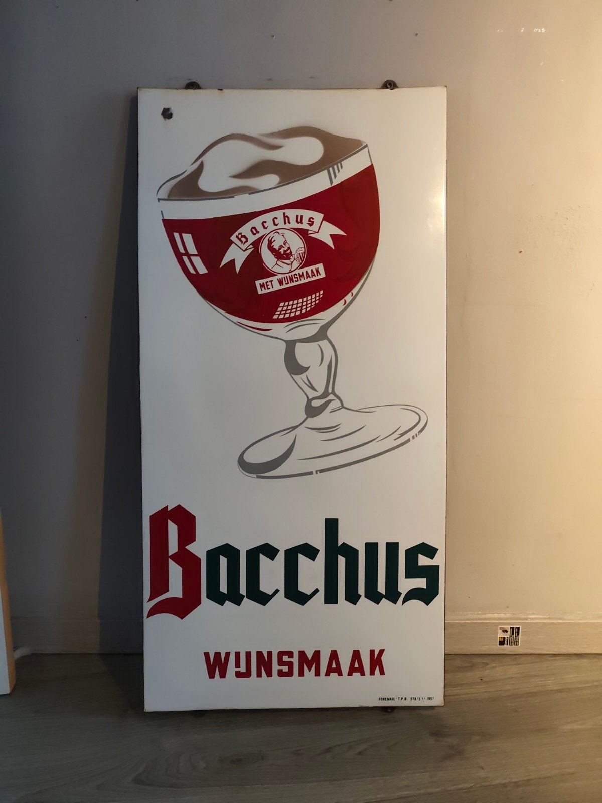 Bacchus emaille plaat, Ophalen of Verzenden
