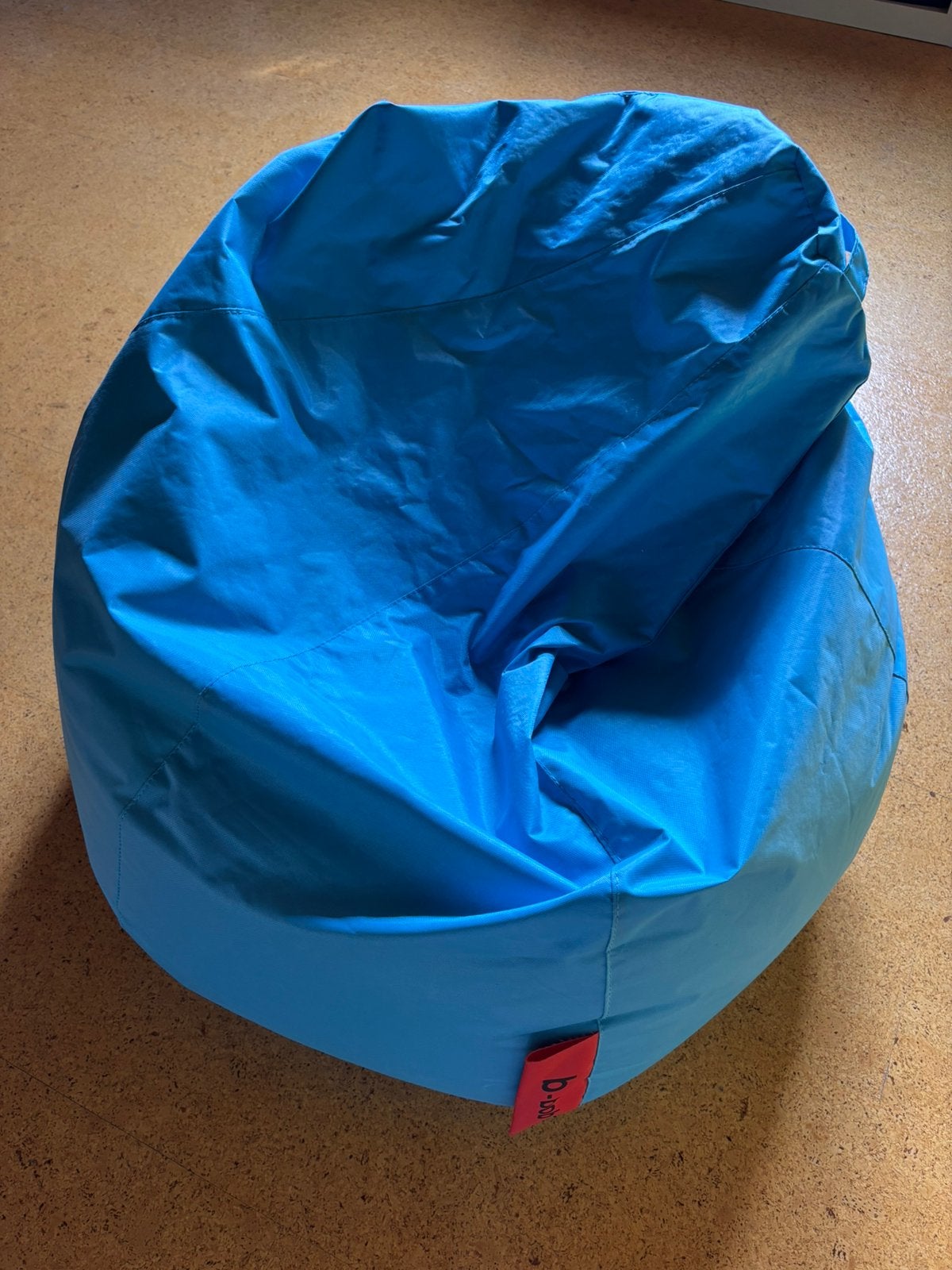 B-bob blauwe zitzak, Maison & Meubles, Enlèvement, Comme neuf, Bleu, Pouf