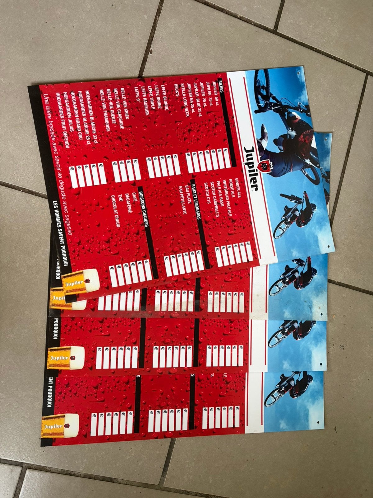 4 prijzen lijsten jupiler, Verzamelen, Ophalen, Gebruikt, Overige typen, Jupiler
