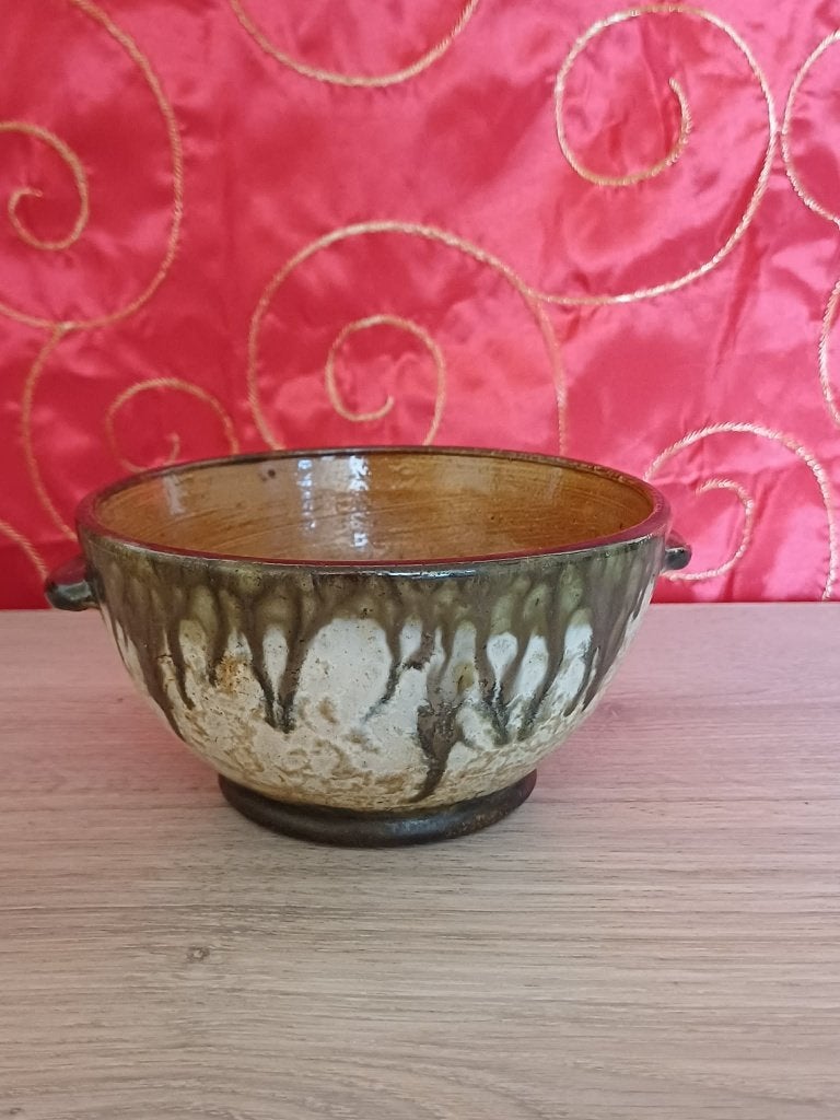 Ancien bol à oreilles en grès de Bouffioulx – Signé LOSSON, Antiquités & Art, Antiquités | Céramique & Poterie, Envoi