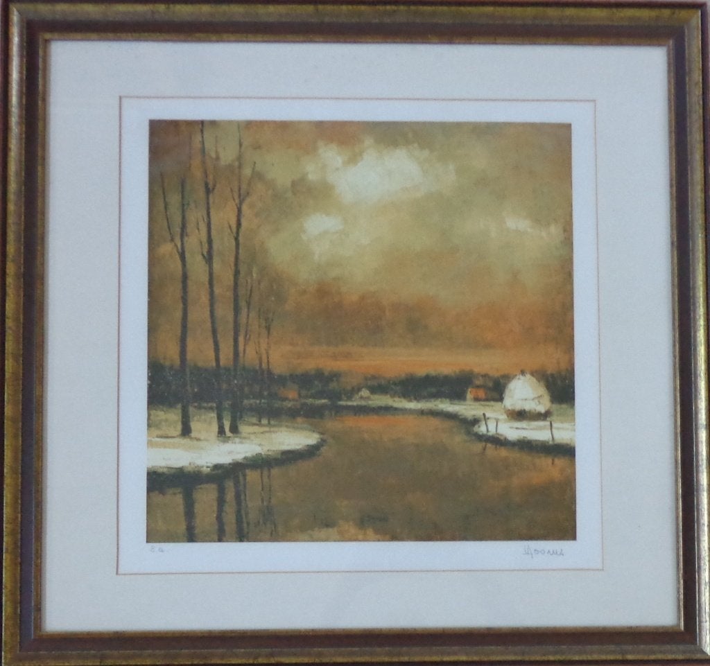 VIC DOOMS / LEIEZICHT / KLEURLITHO / 75x79cm / KADER / SIG, Antiek en Kunst, Kunst | Litho's en Zeefdrukken, Gelimiteerde oplage