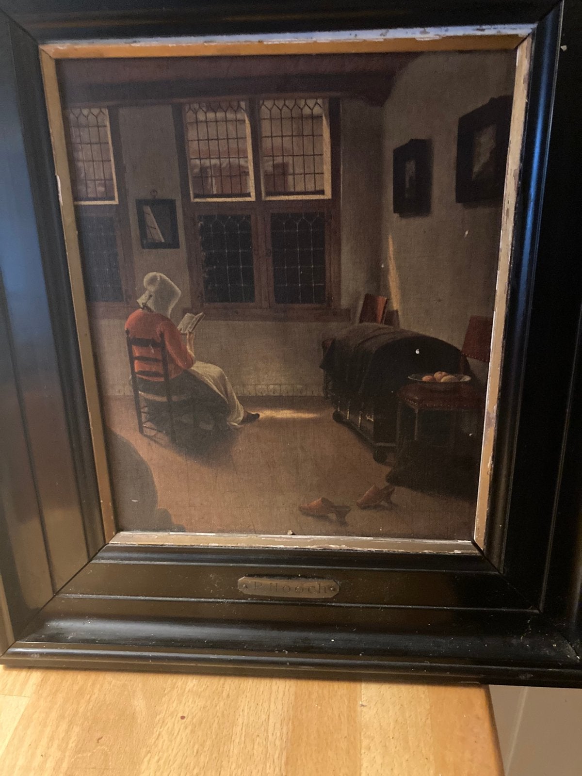 Mooi, sfeervol handgeschilderd schilderij op linnen linnen, Antiquités & Art, Peint à la main, Portrait ou Personnes, Peinture à l'huile