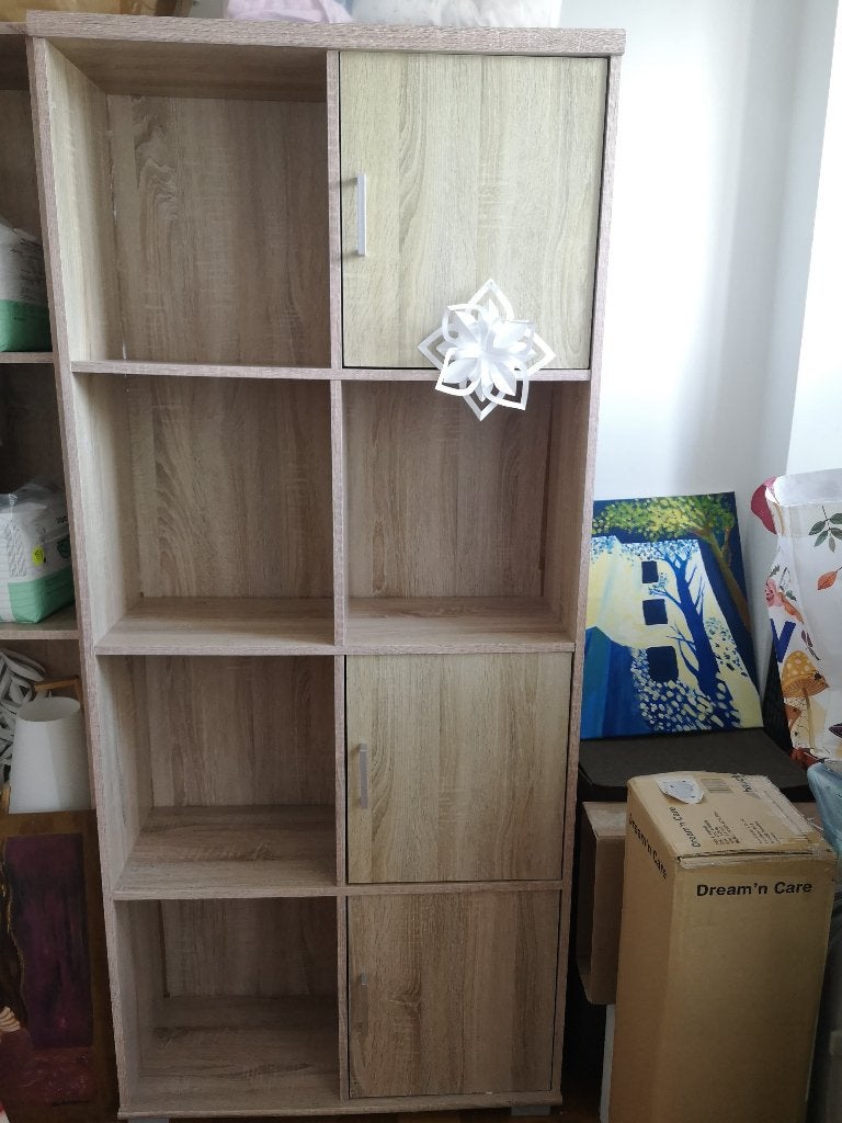 2 bibliotheques beiges, Avec porte(s), 25 à 50 cm, 100 à 150 cm, Utilisé