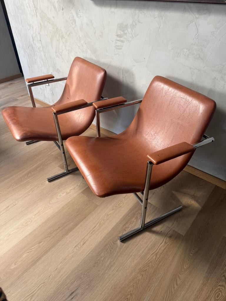 Rudi Verelst Oslo fauteuils Novalux jaren 60, Huis en Inrichting, Fauteuils, Ophalen, Zo goed als nieuw