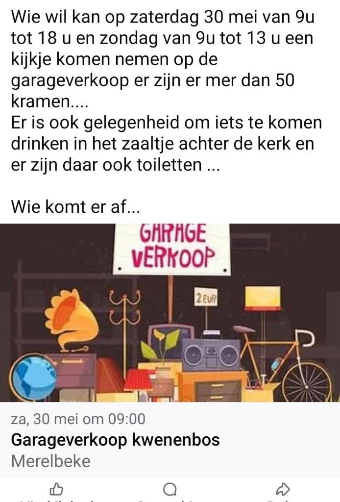 Garageverkoop, Contacts & Messages, Événements