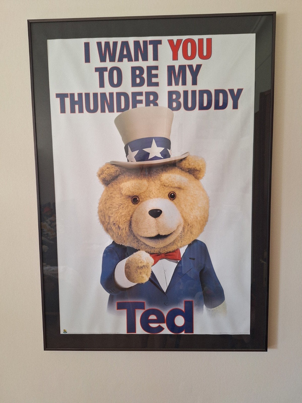 Fotokader met filmposter Ted, Audio, Tv en Foto, Fotografie | Fotolijsten, Ophalen, Standaard fotolijst, Zo goed als nieuw, Zwart