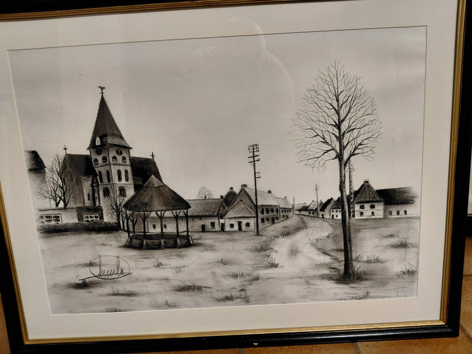 schilderij  van centrum opglabbeek, Antiquités & Art, Enlèvement, Tableau