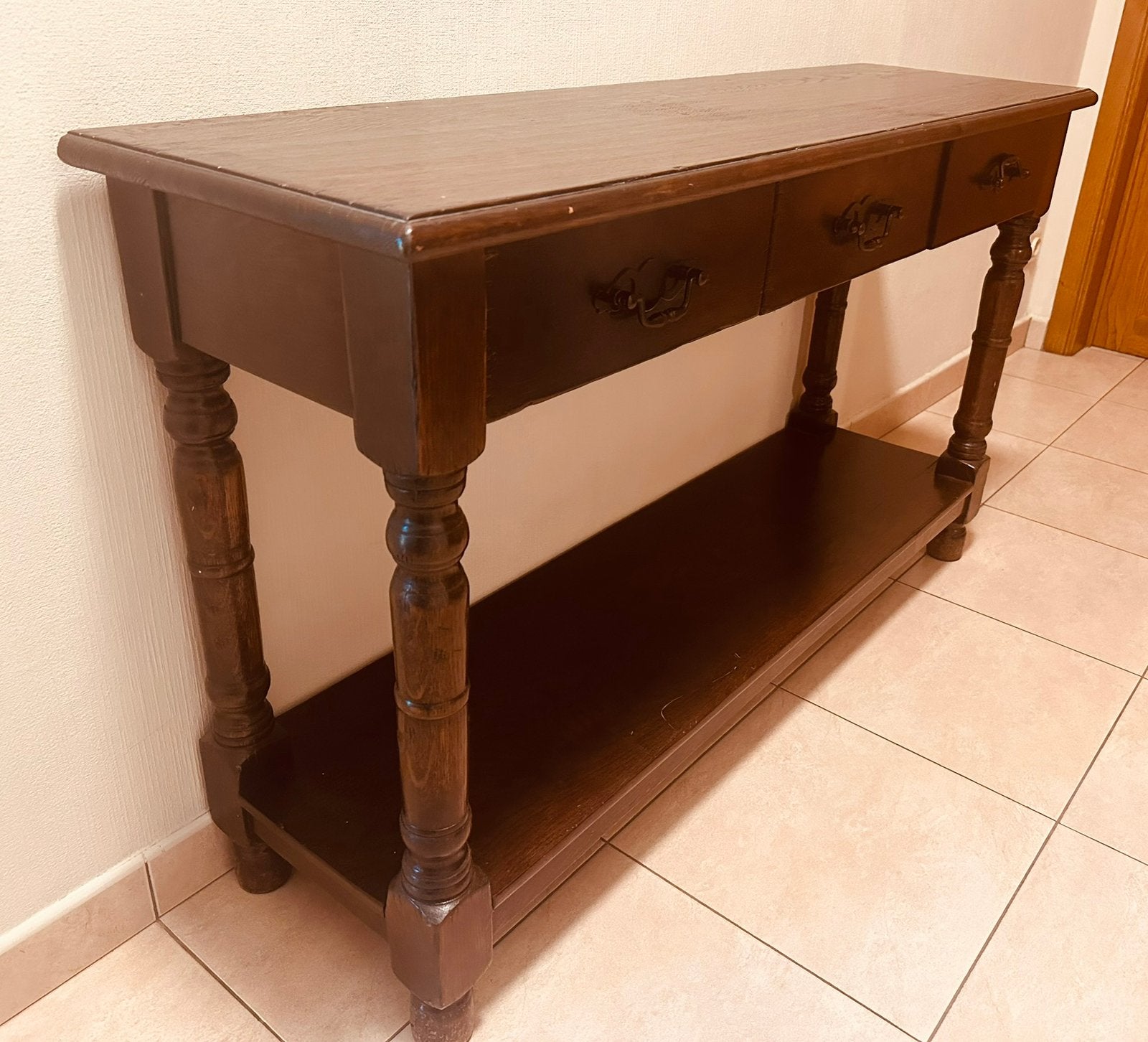 Massief eiken halkast/sidetable, Ophalen, Zo goed als nieuw