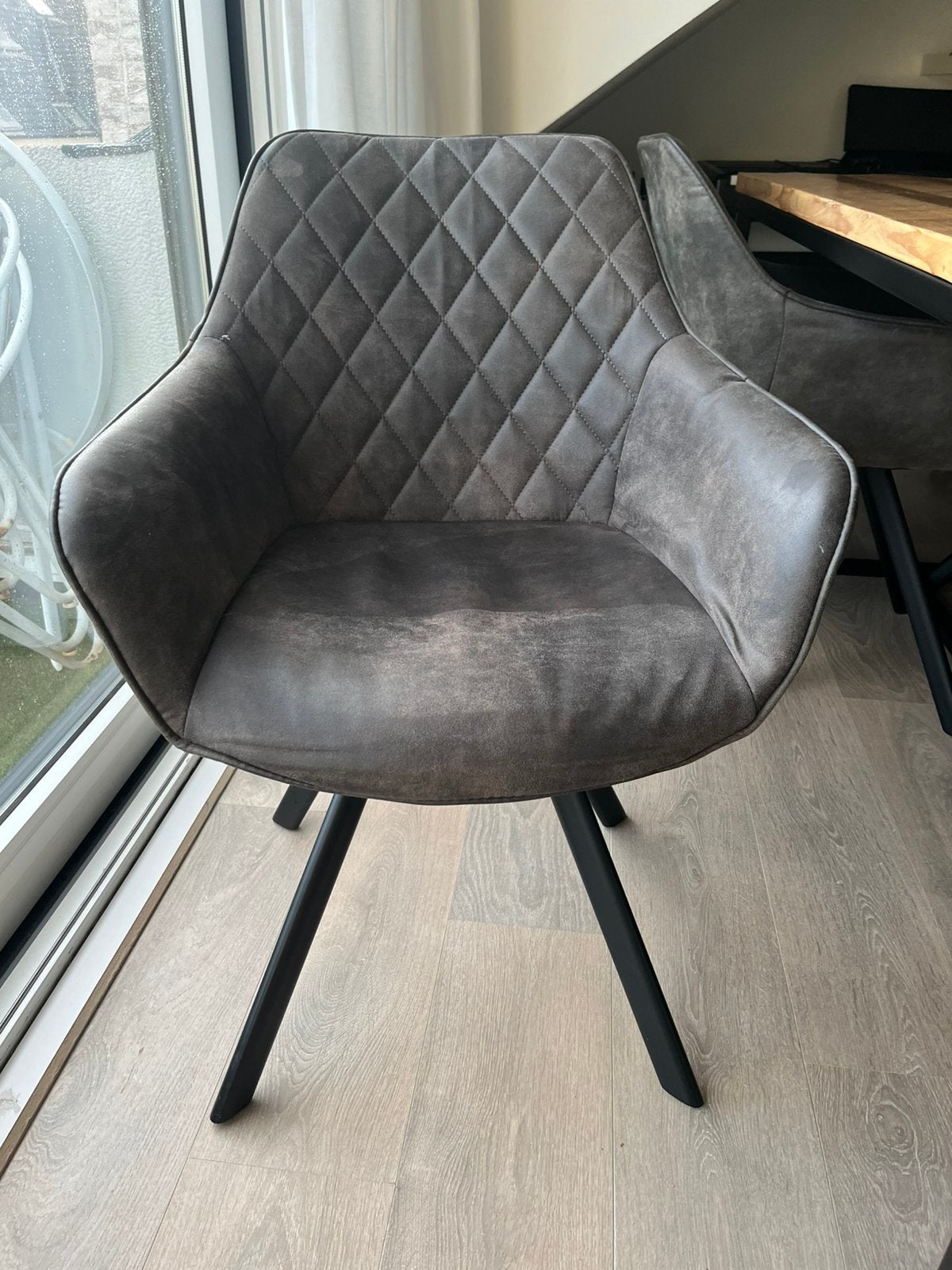 4 kuipstoelen, Ophalen, Zo goed als nieuw, Grijs, Vier
