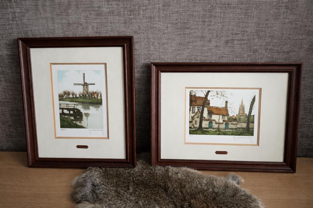 2 x ets Roger Hebbelinck met echtheidscertificaten, Antiek en Kunst, Kunst | Etsen en Gravures, Ophalen