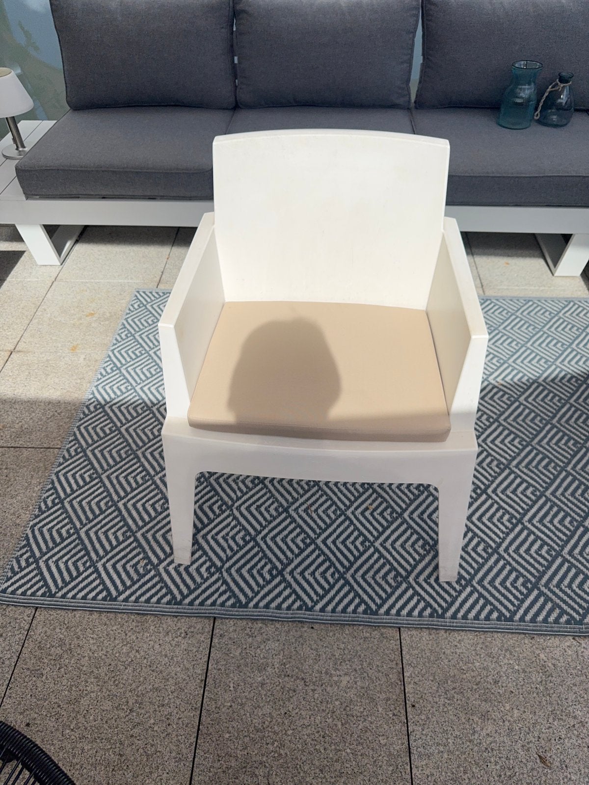 Terrasstoelen BOX met kussens, Ophalen, Gebruikt, Kunststof, Stapelbaar