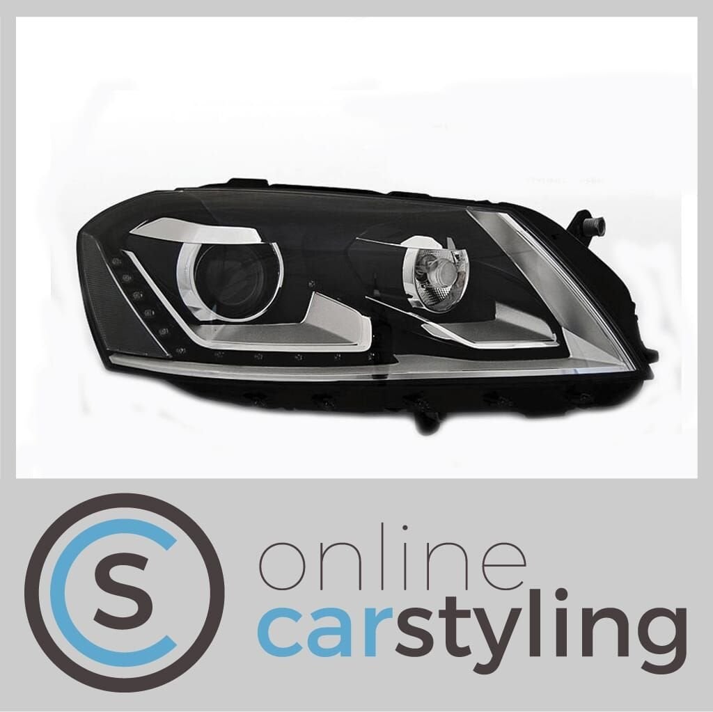 Koplampen VW Passat B7 Xenon Look LED DRL Zwart, Auto-onderdelen, -, Volkswagen, -, Nieuw