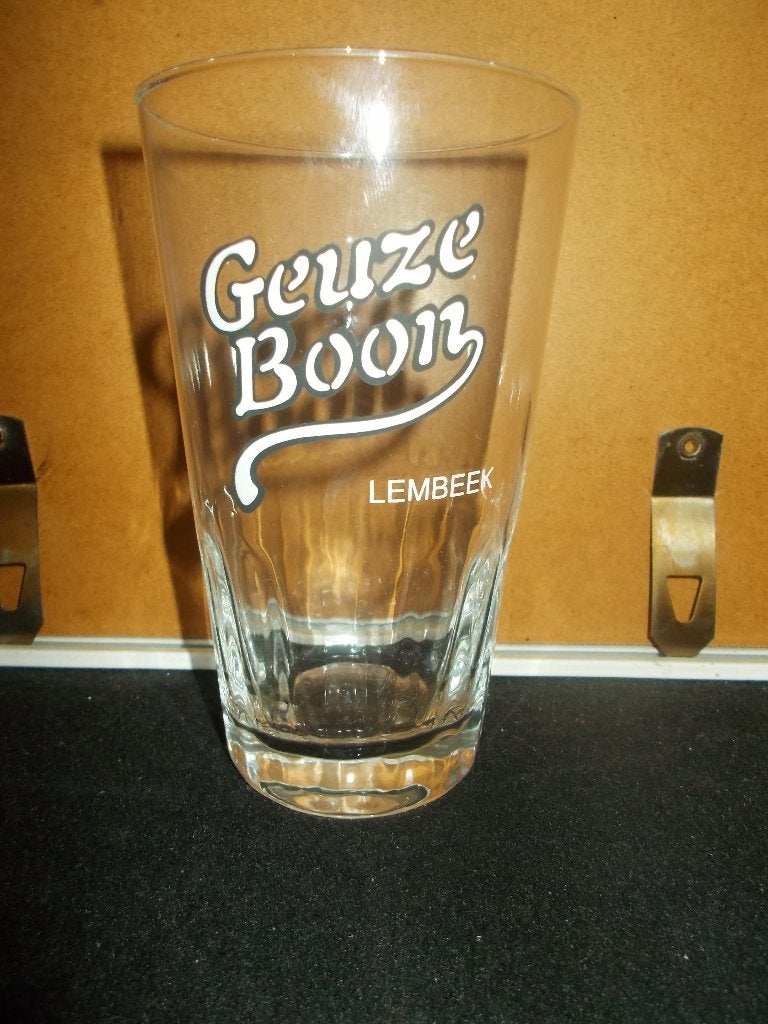 LEMBEEK - Geuze Boon glas met zachte ribben 33-40cl., Verzamelen, Ophalen, Gebruikt, Glas of Glazen, Palm