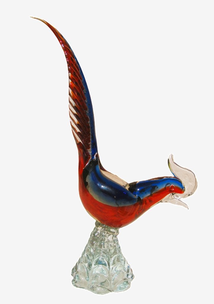 Uiterst decoratieve Murano sierfazant., Antiek en Kunst, Antiek | Glaswerk en Kristal, Ophalen