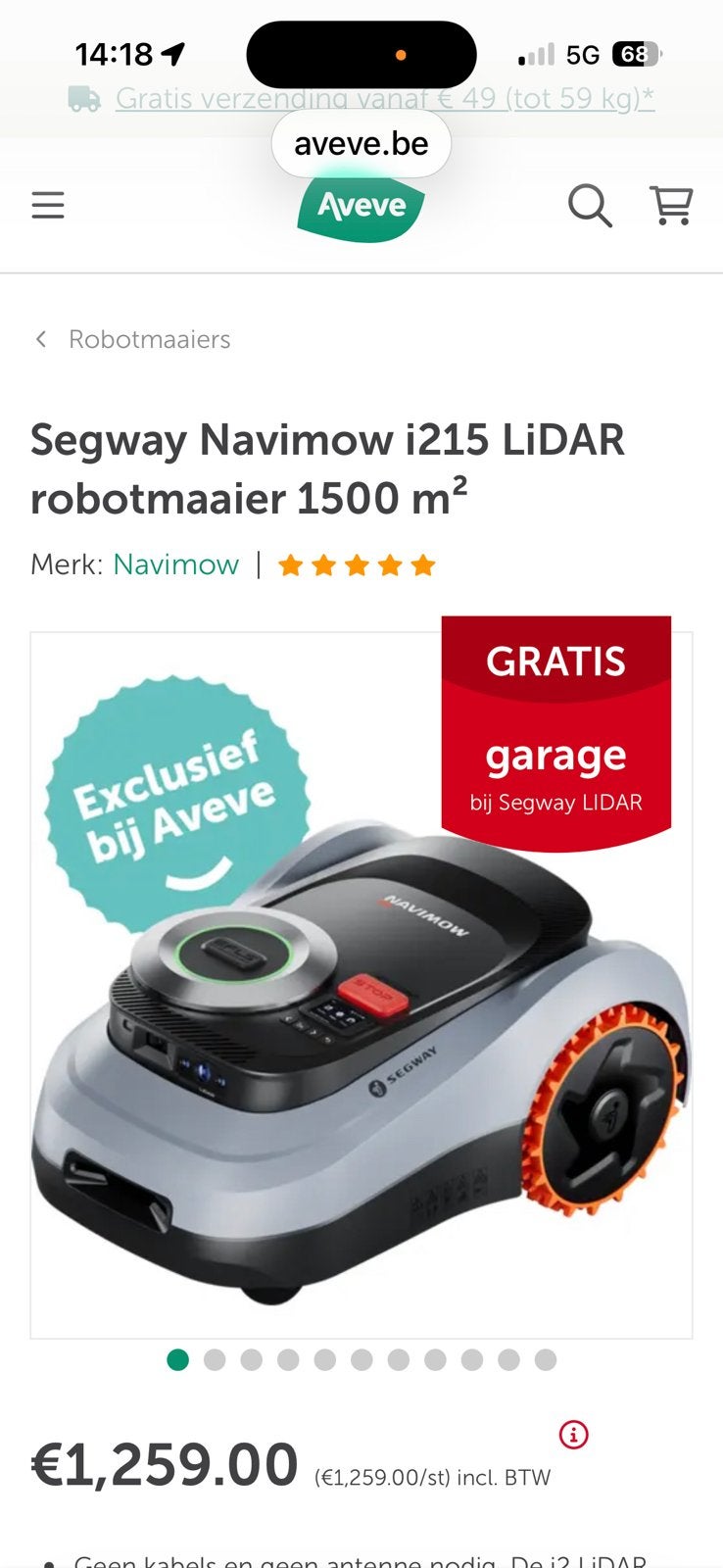 Segway Navimow i215 LiDAR, Ophalen