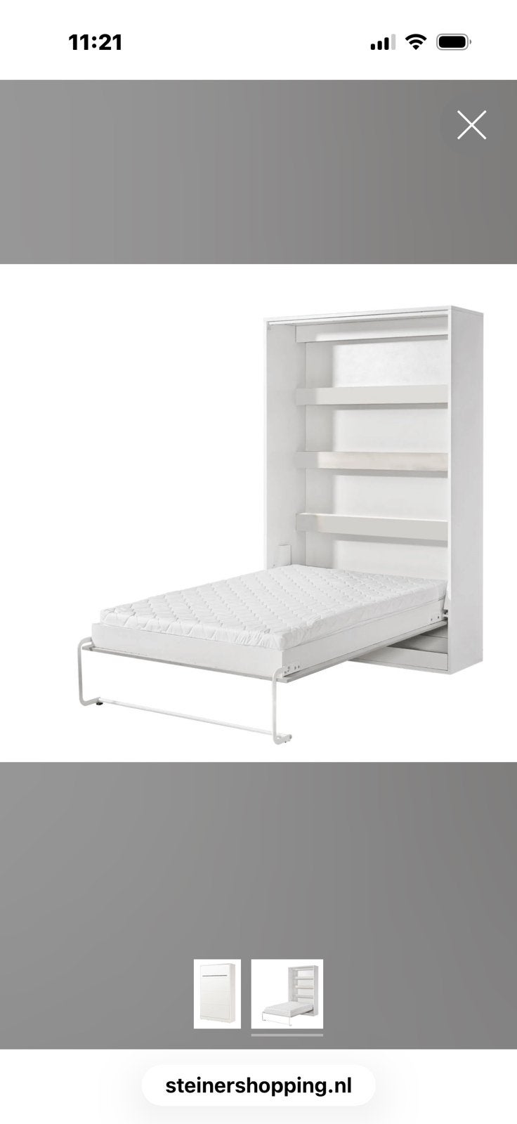 Opklapbed 140 x 200 cm wit, Ophalen of Verzenden, Zo goed als nieuw, Wit, 200 cm