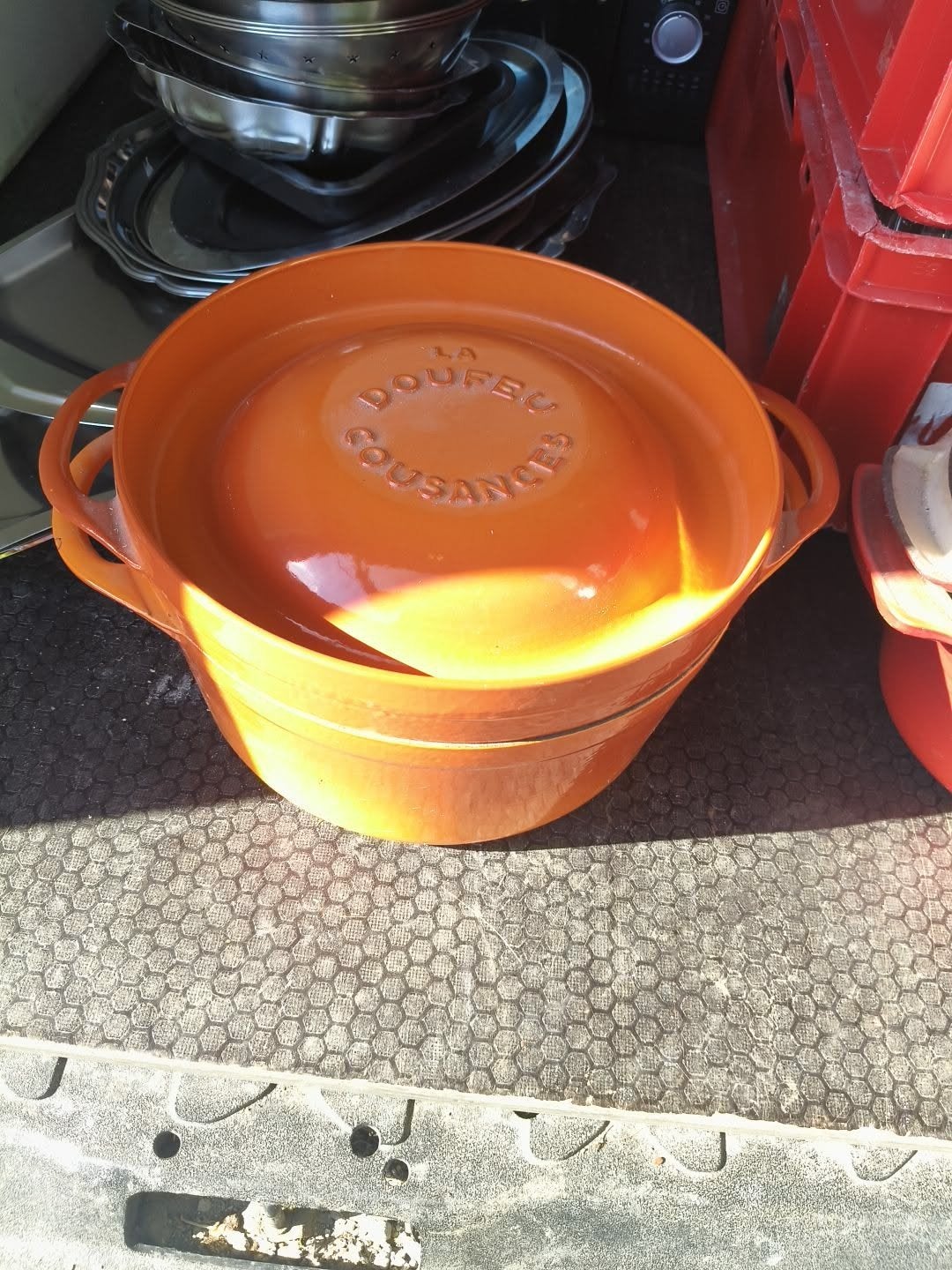 geëmailleerde gietijzeren braadpan, Huis en Inrichting, Keuken | Potten en Pannen, Ophalen of Verzenden, Gietijzer, Braadpan, Le Creuset