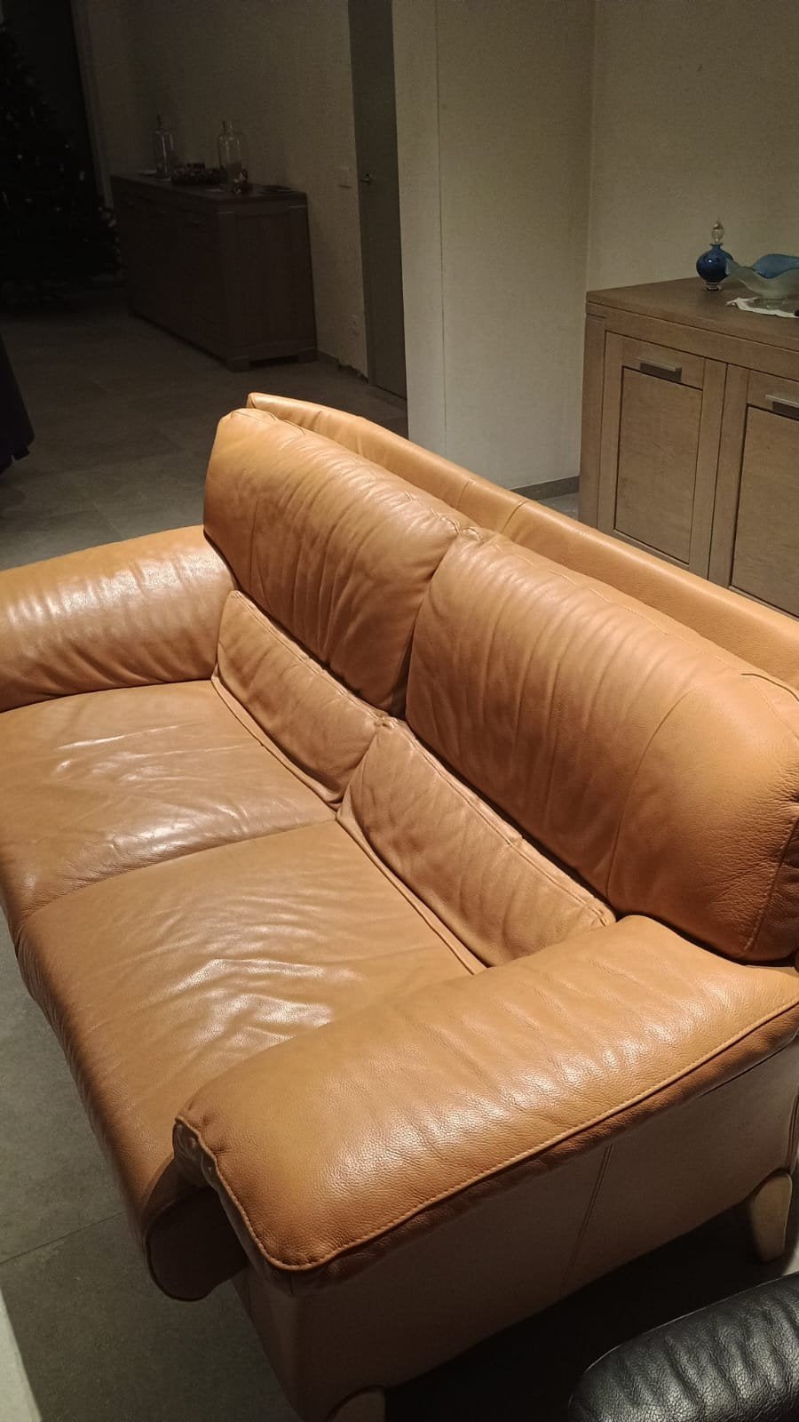 2 lederen zitbanken 195 en 165 cm gratis, Maison & Meubles, Canapés | Sofas & Chaises Longues, Enlèvement