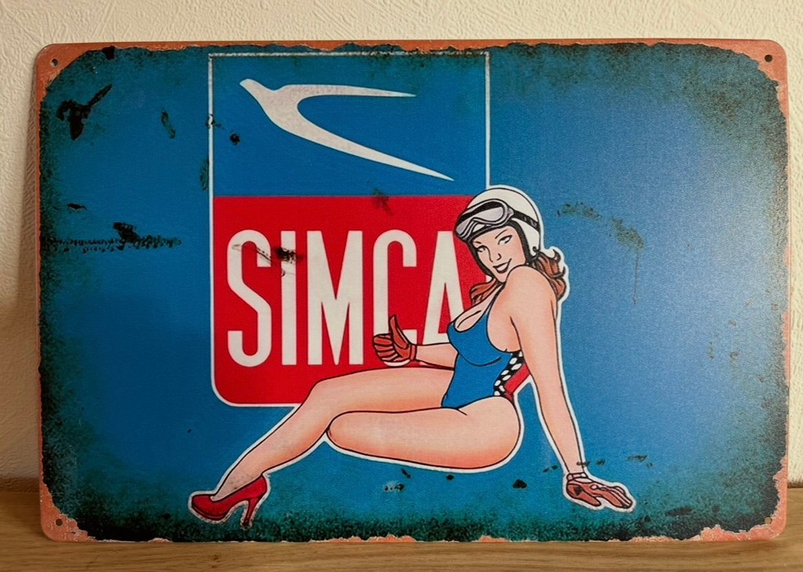 Plaque metallique Simca, Collections, Enlèvement ou Envoi