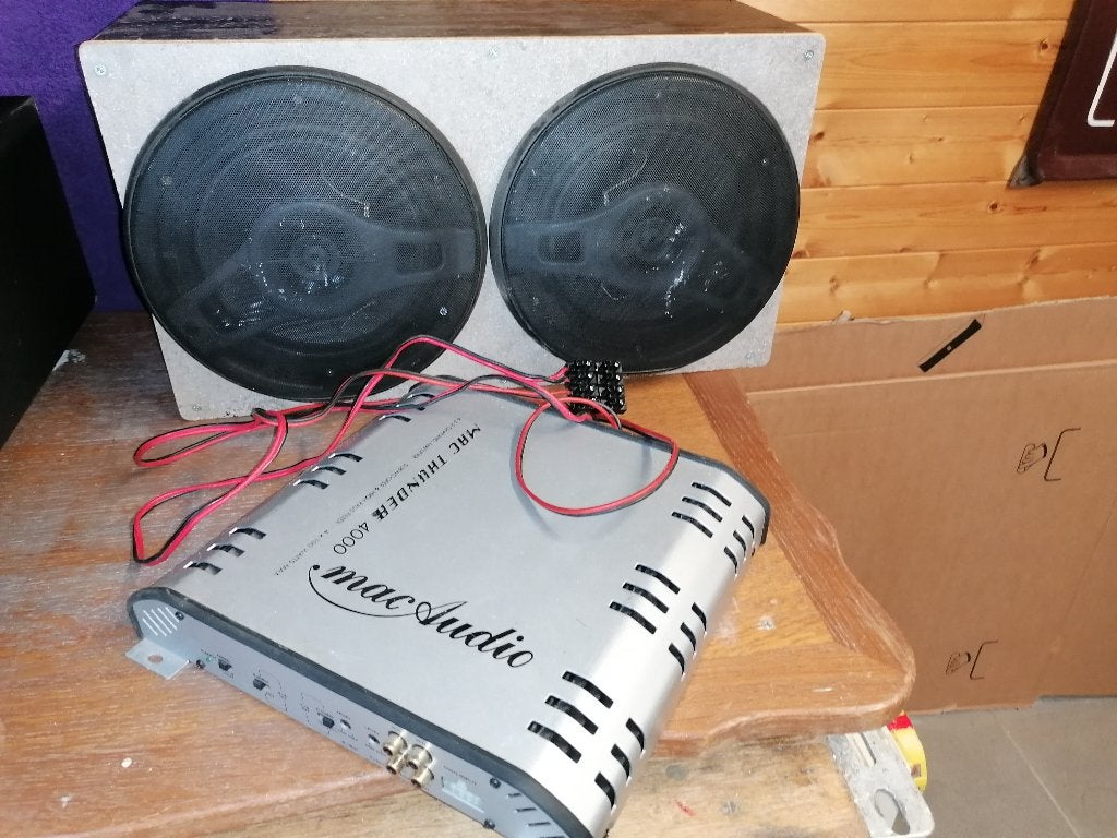 pioneer luidsprekers + mac audio versterker, Ophalen, Gebruikt